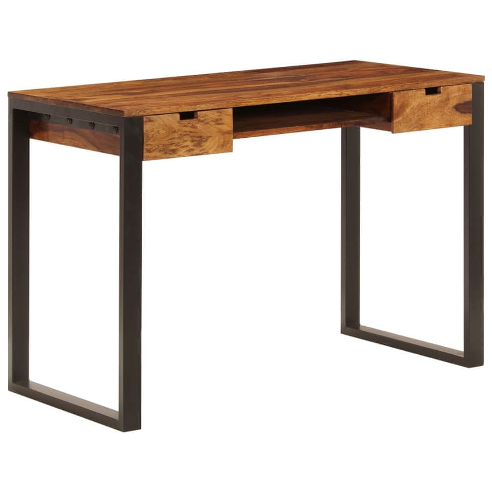 Vidaxl Stôl z sheeshamového dreva a ocele 110x55x78 cm